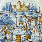 Painted Chianti landscape on plate